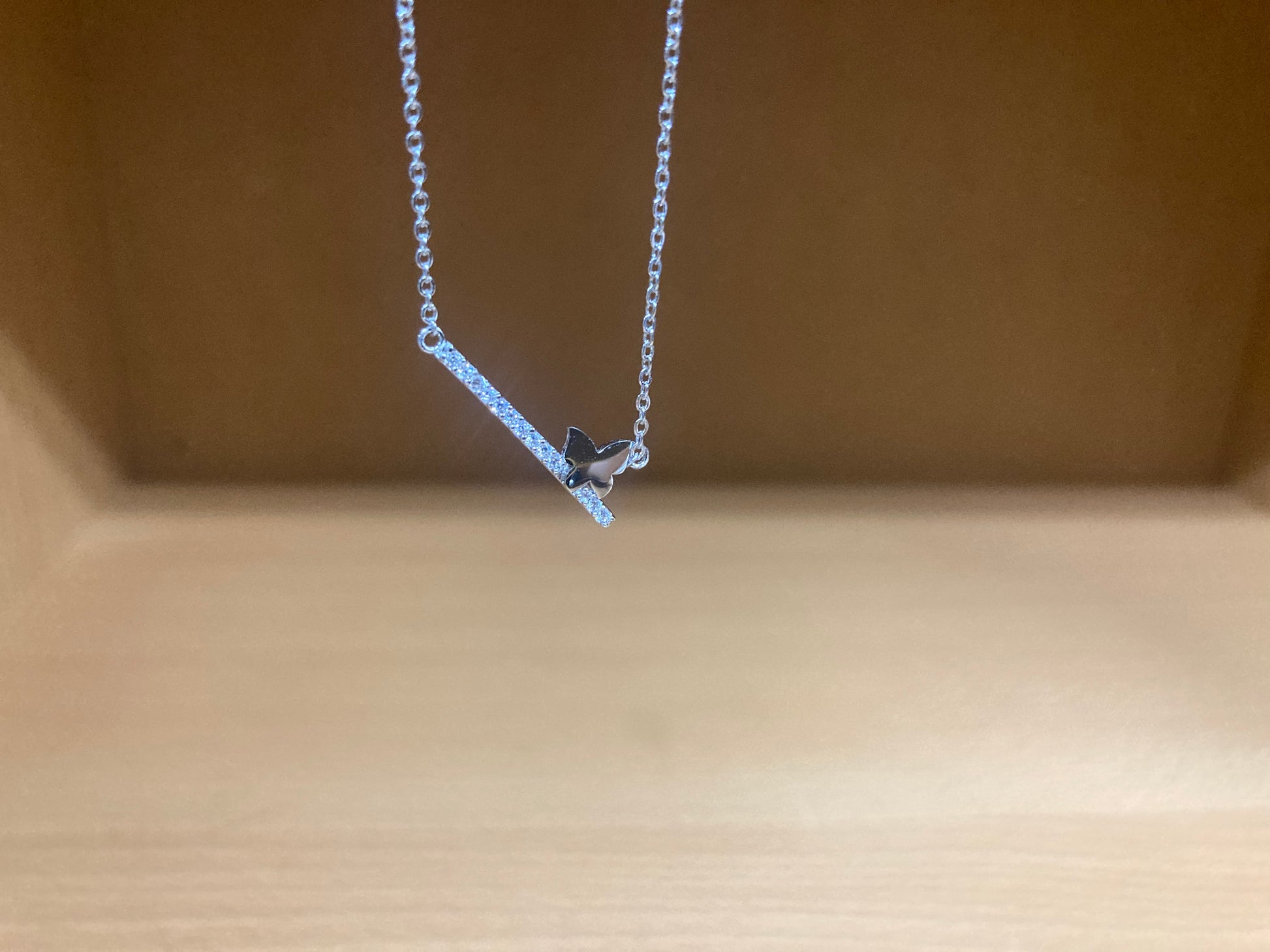 Tiny Treasures Seoul - Butterfly Bar Necklace (Silver) 3