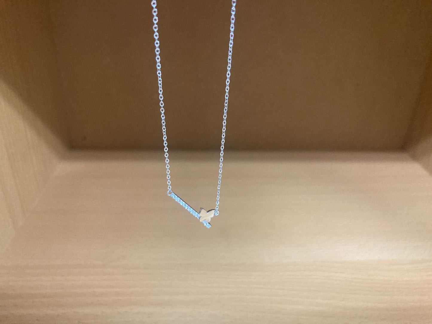 Tiny Treasures Seoul - Butterfly Bar Necklace (Silver) 4