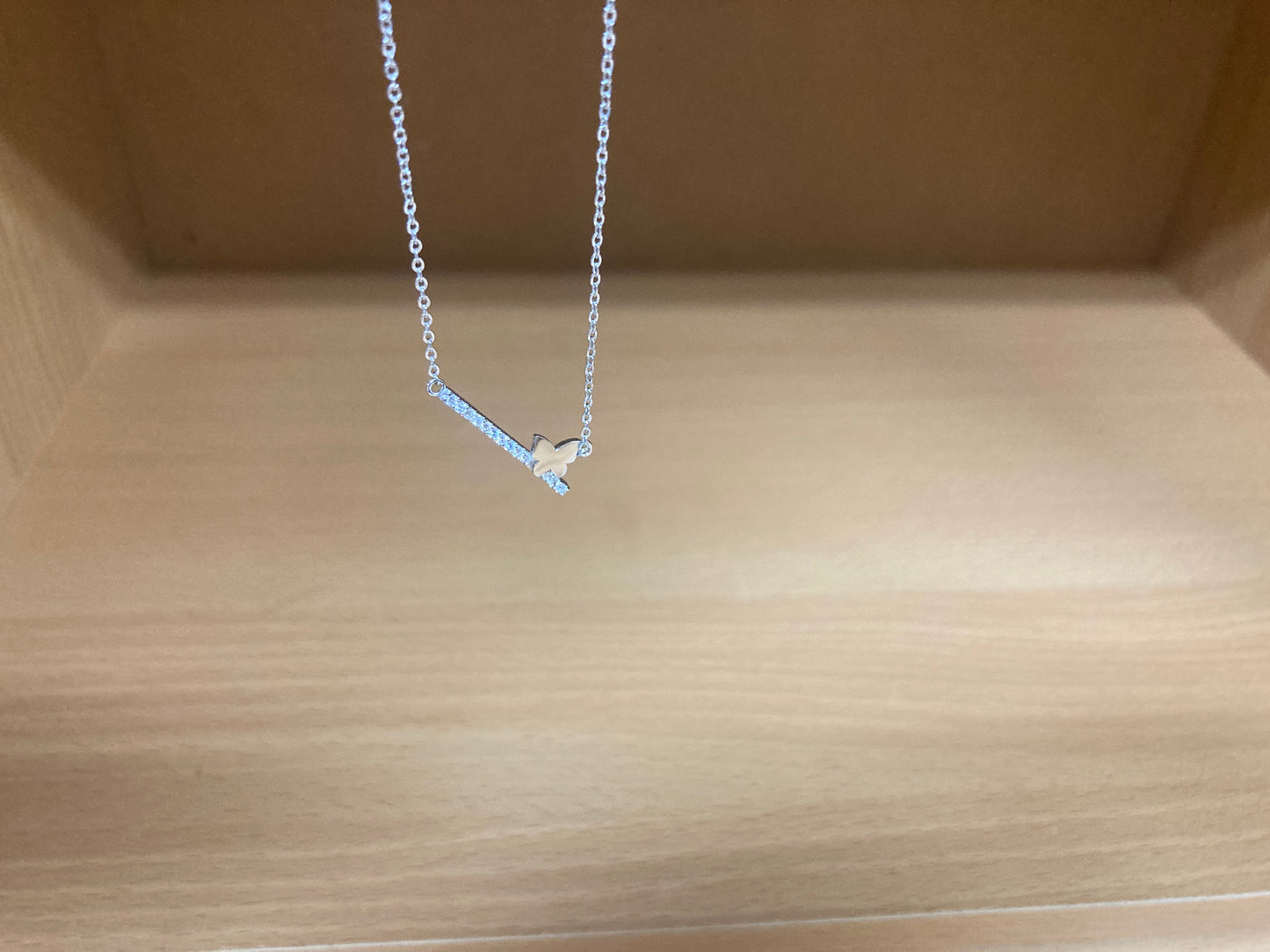 Tiny Treasures Seoul - Butterfly Bar Necklace (Silver) 5