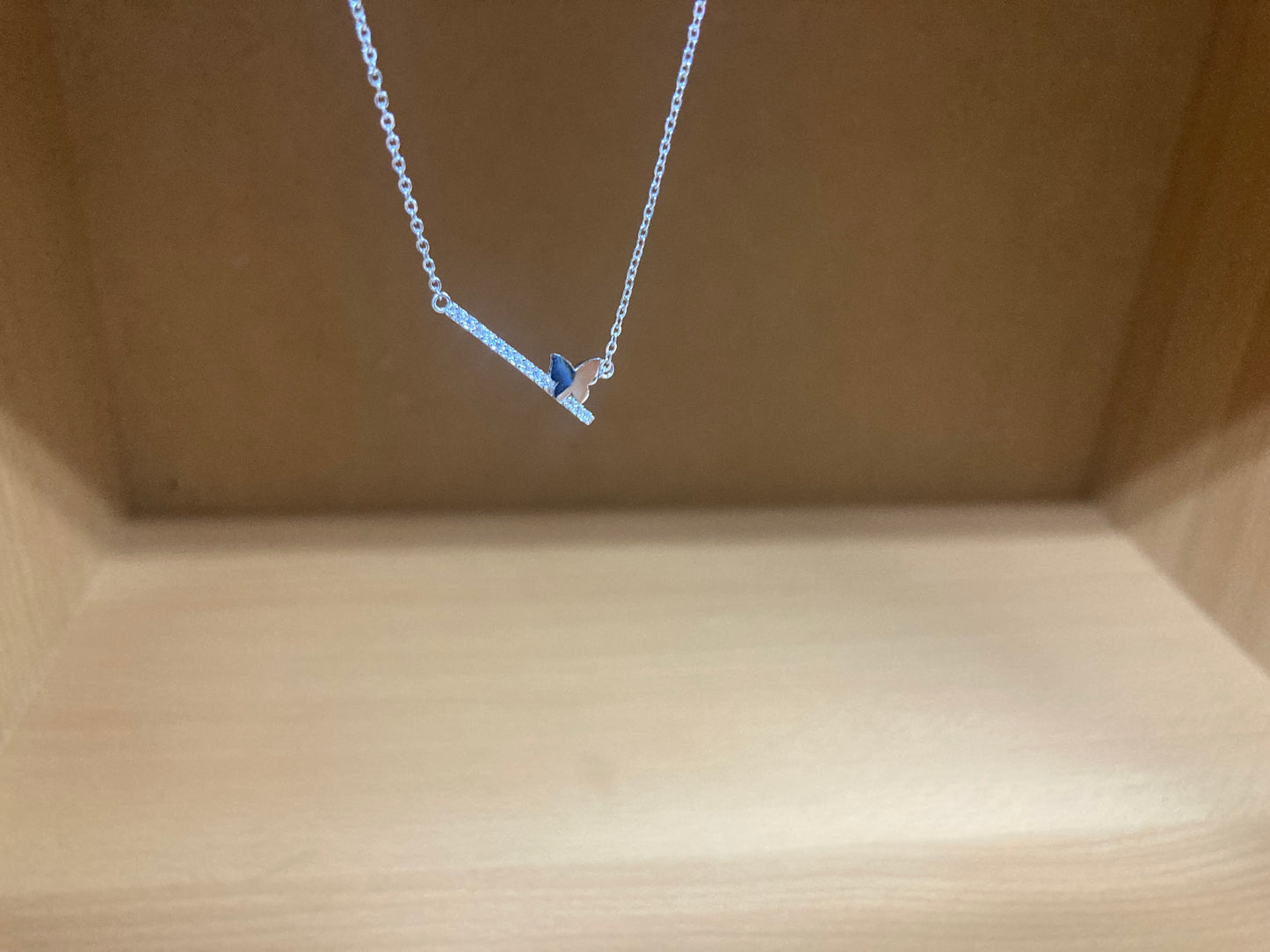 Tiny Treasures Seoul - Butterfly Bar Necklace (Silver) 6
