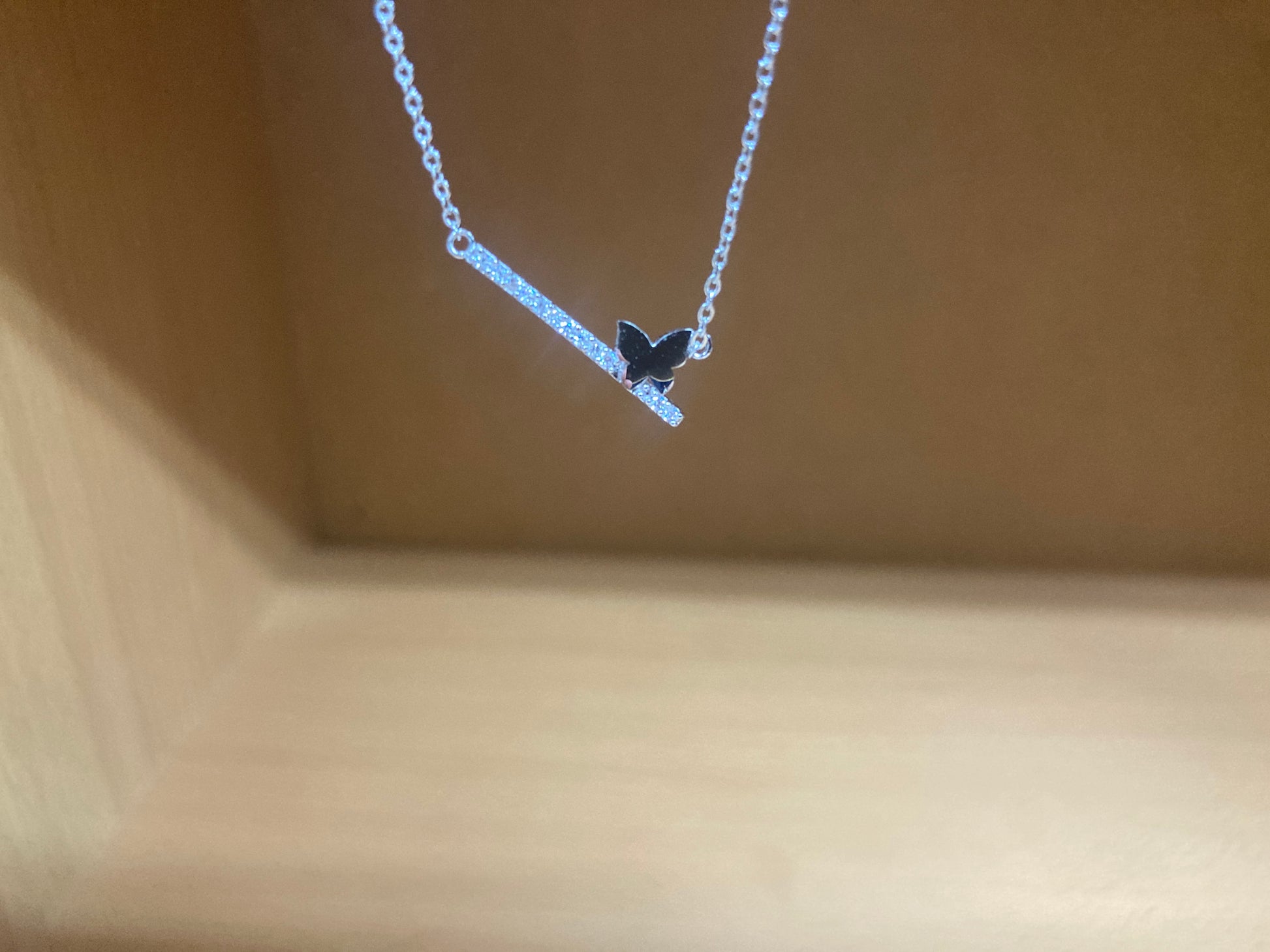 Tiny Treasures Seoul - Butterfly Bar Necklace (Silver) 8