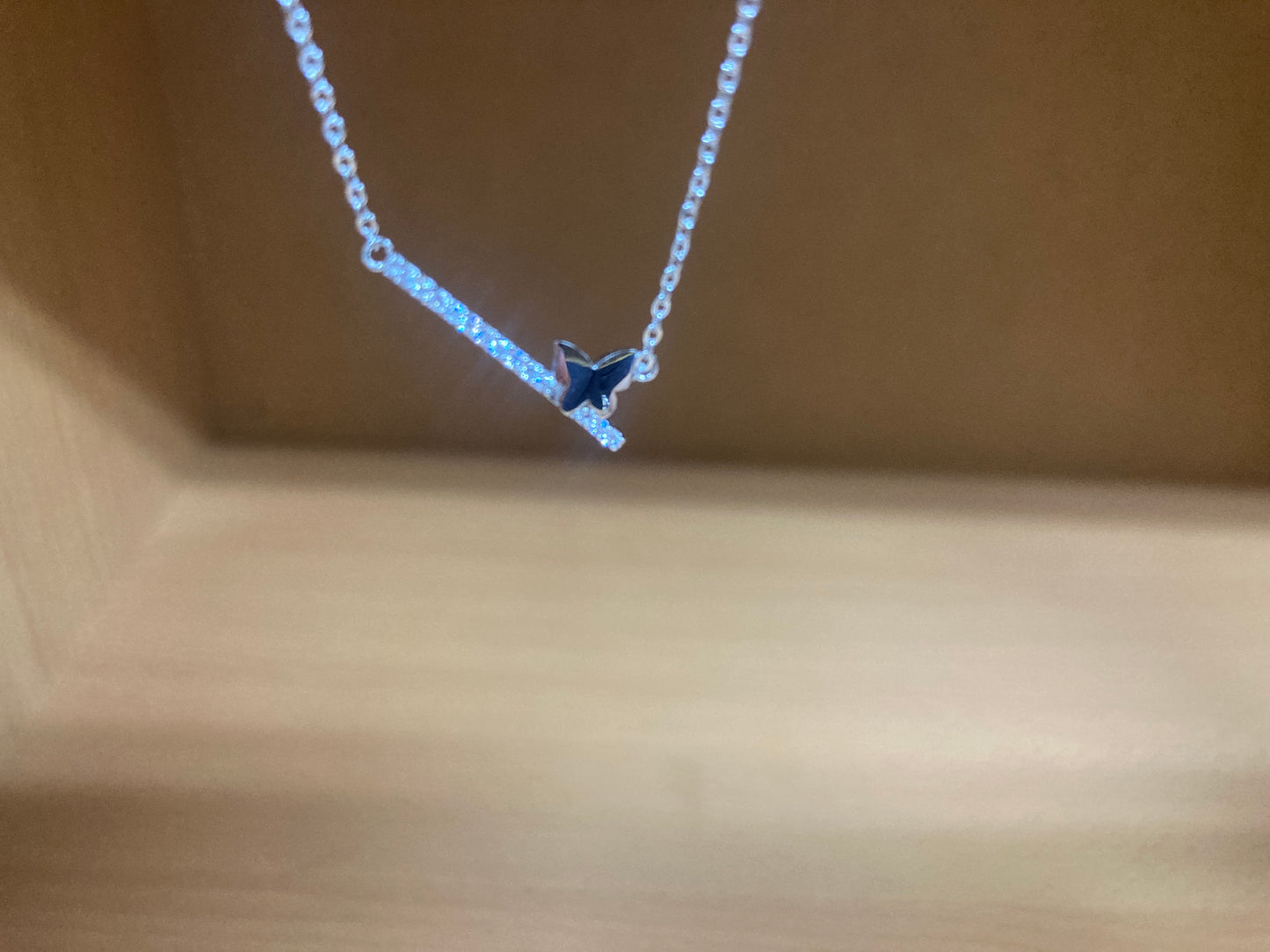 Tiny Treasures Seoul - Butterfly Bar Necklace (Silver) 9
