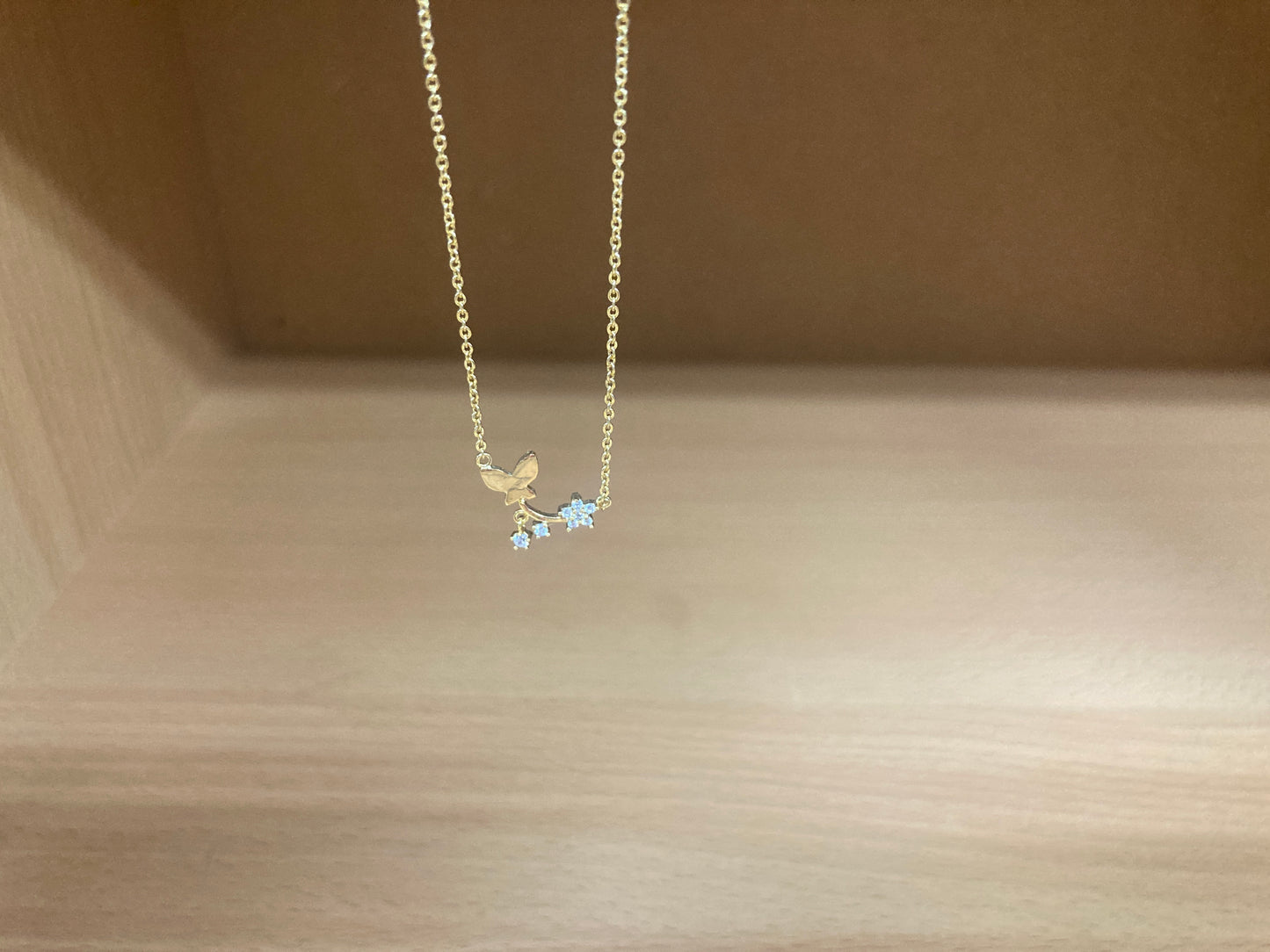 Tiny Treasures Seoul - Butterfly Branch Necklace (Gold) 16