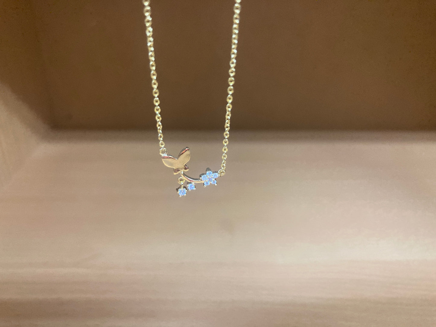 Tiny Treasures Seoul - Butterfly Branch Necklace (Gold) 18