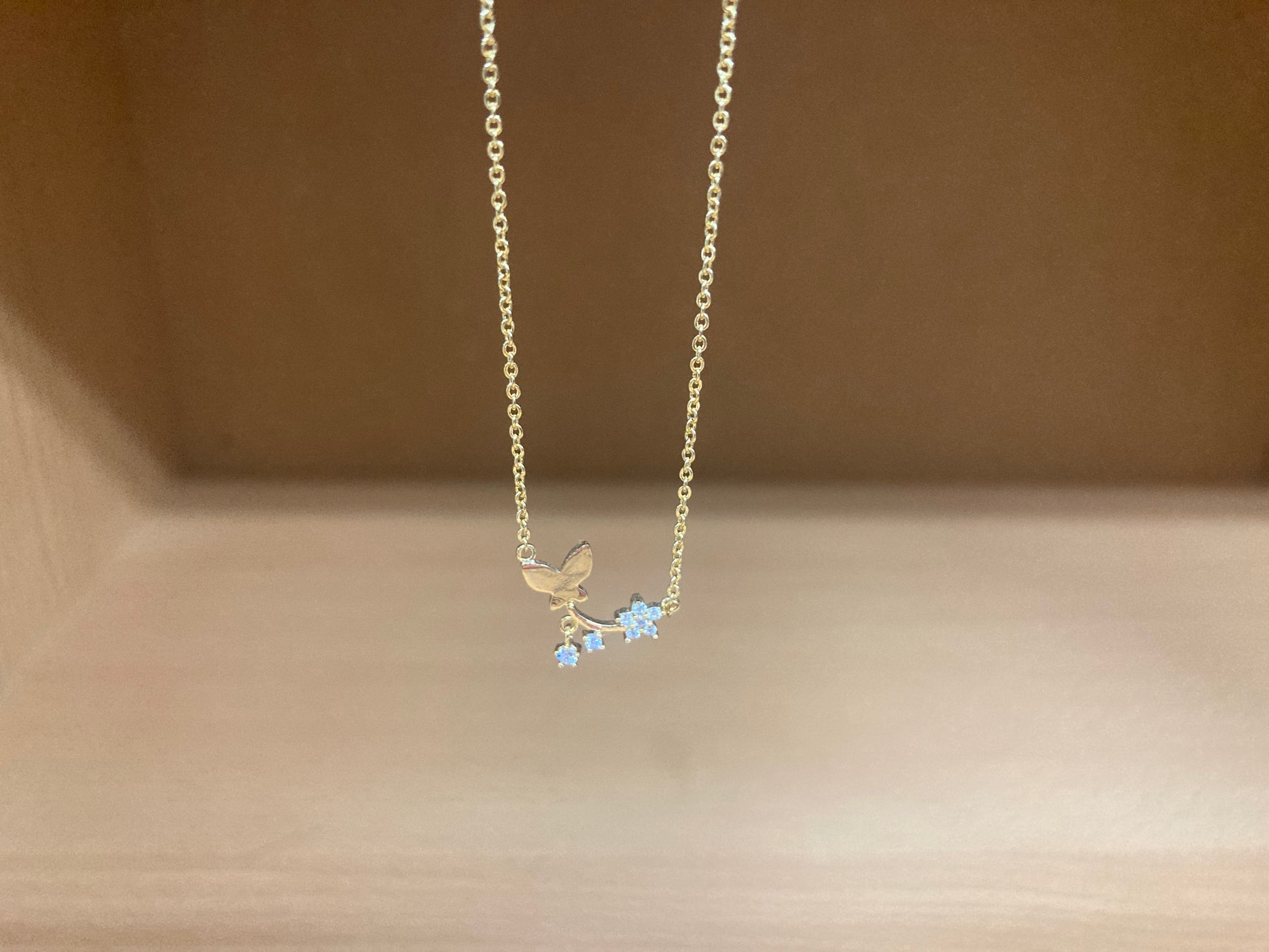 Tiny Treasures Seoul - Butterfly Branch Necklace (Gold) 2