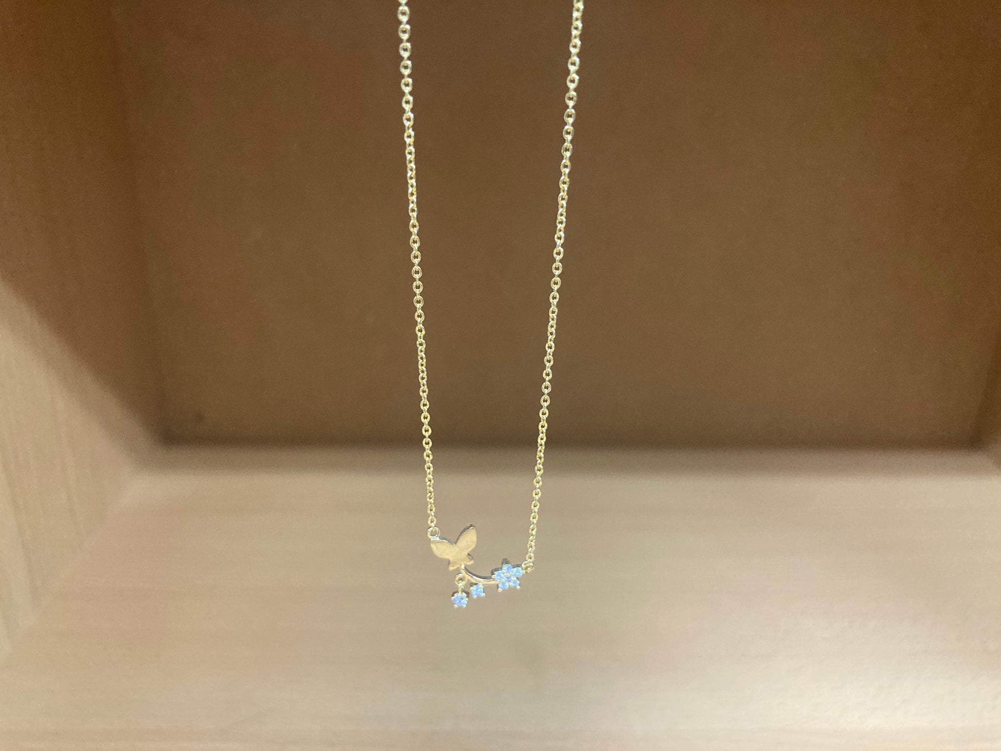 Tiny Treasures Seoul - Butterfly Branch Necklace (Gold) 4