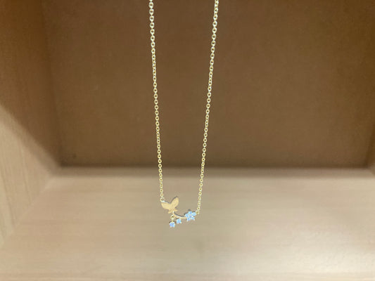 Tiny Treasures Seoul - Butterfly Branch Necklace (Gold) 4