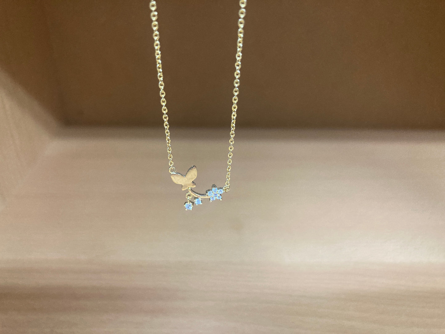 Tiny Treasures Seoul - Butterfly Branch Necklace (Gold) 5