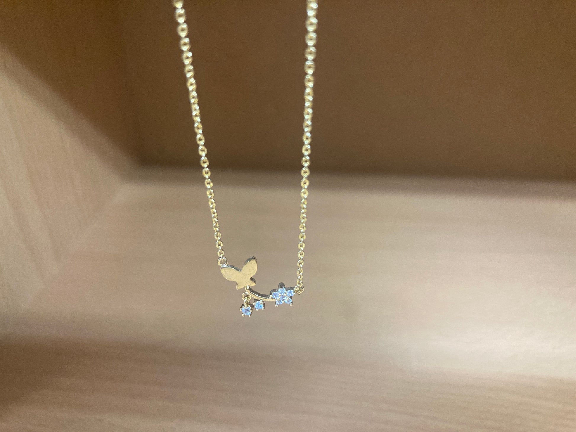 Tiny Treasures Seoul - Butterfly Branch Necklace (Gold) 6