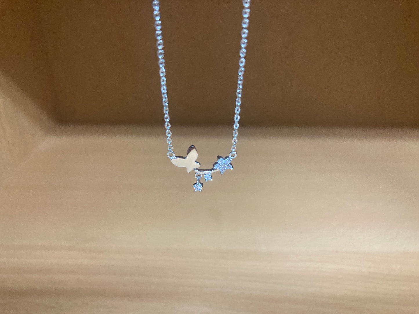 Tiny Treasures Seoul - Butterfly Branch Necklace (Silver) 