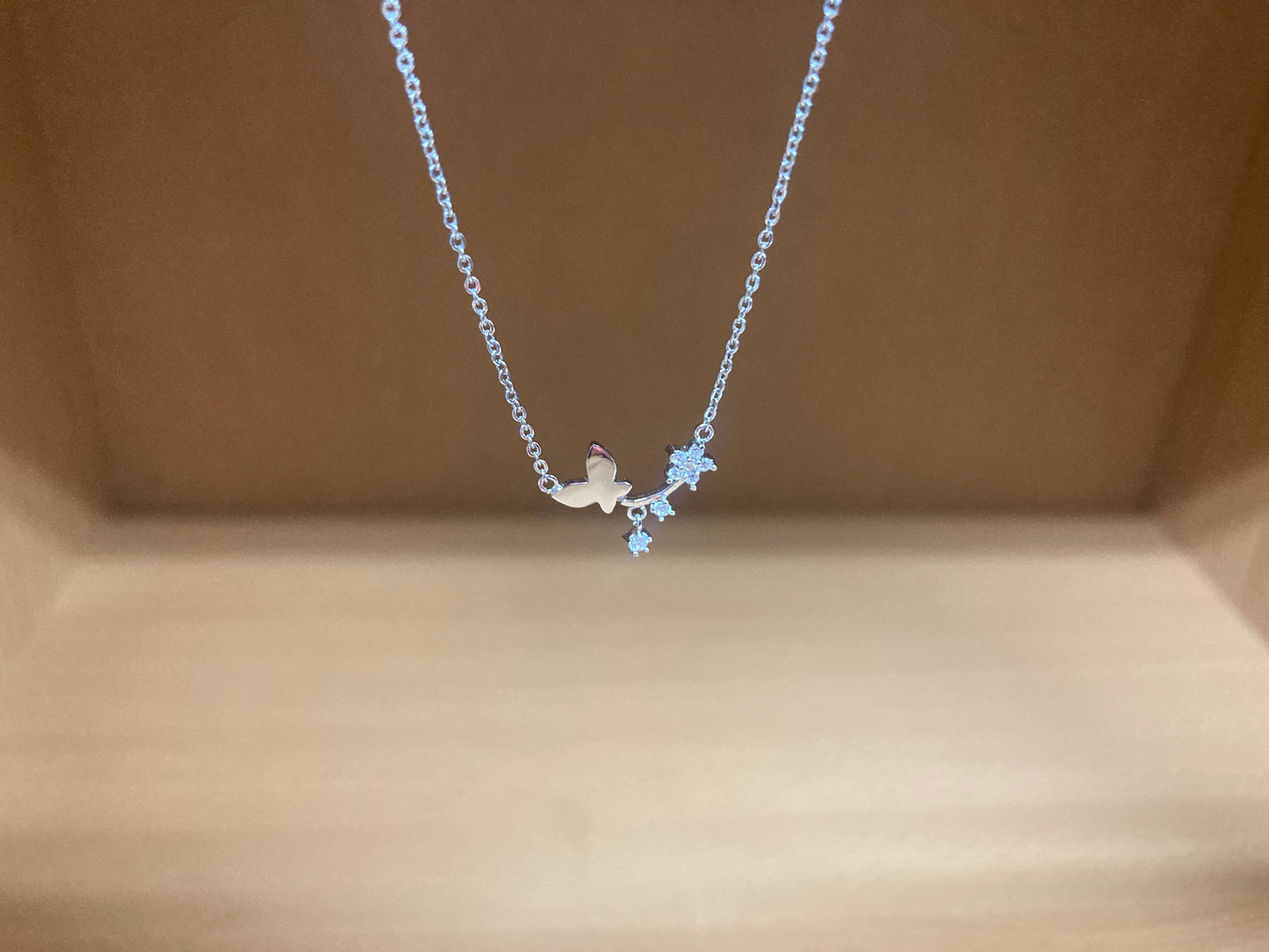 Tiny Treasures Seoul - Butterfly Branch Necklace (Silver) 3