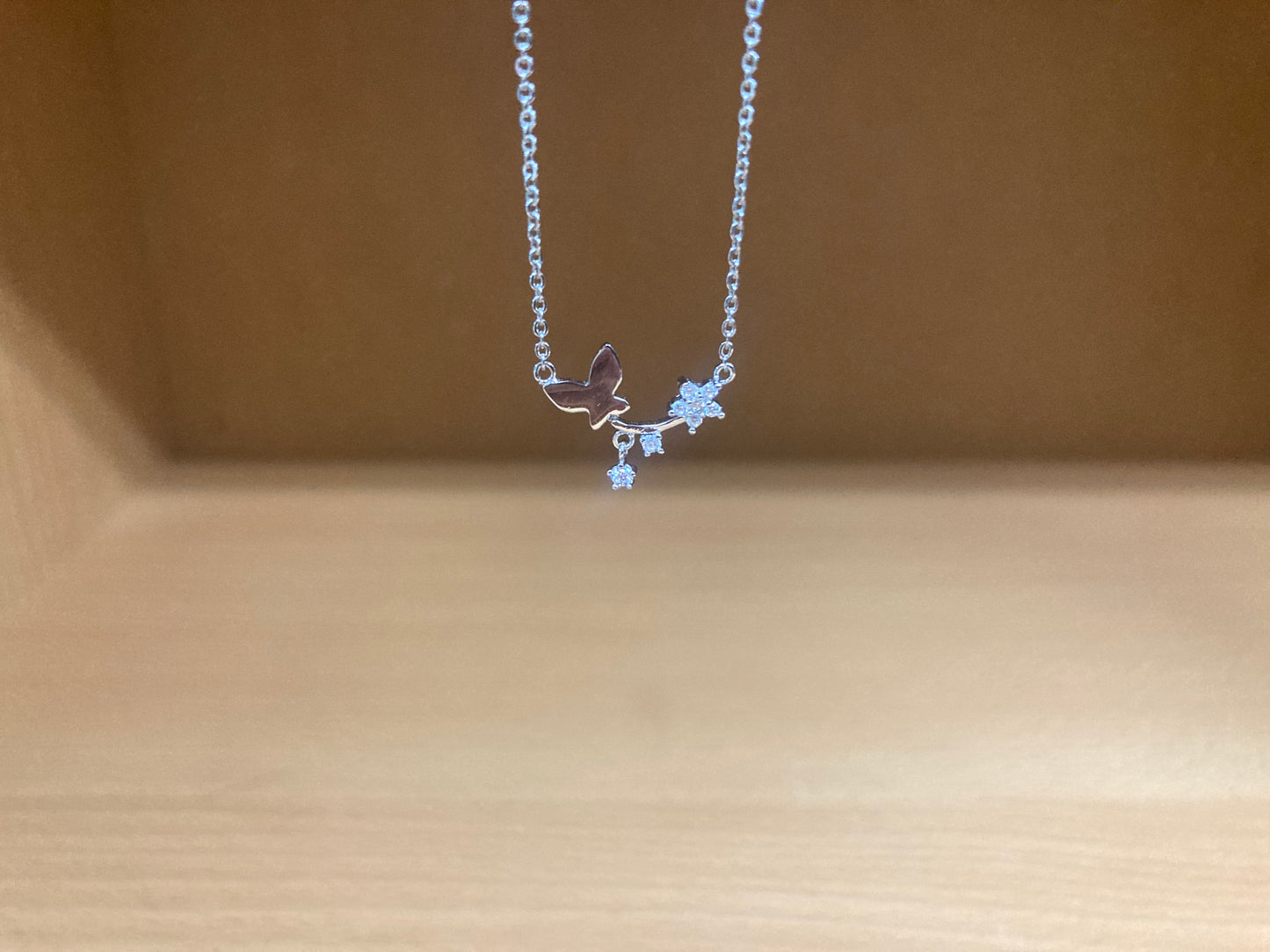 Tiny Treasures Seoul - Butterfly Branch Necklace (Silver) 5