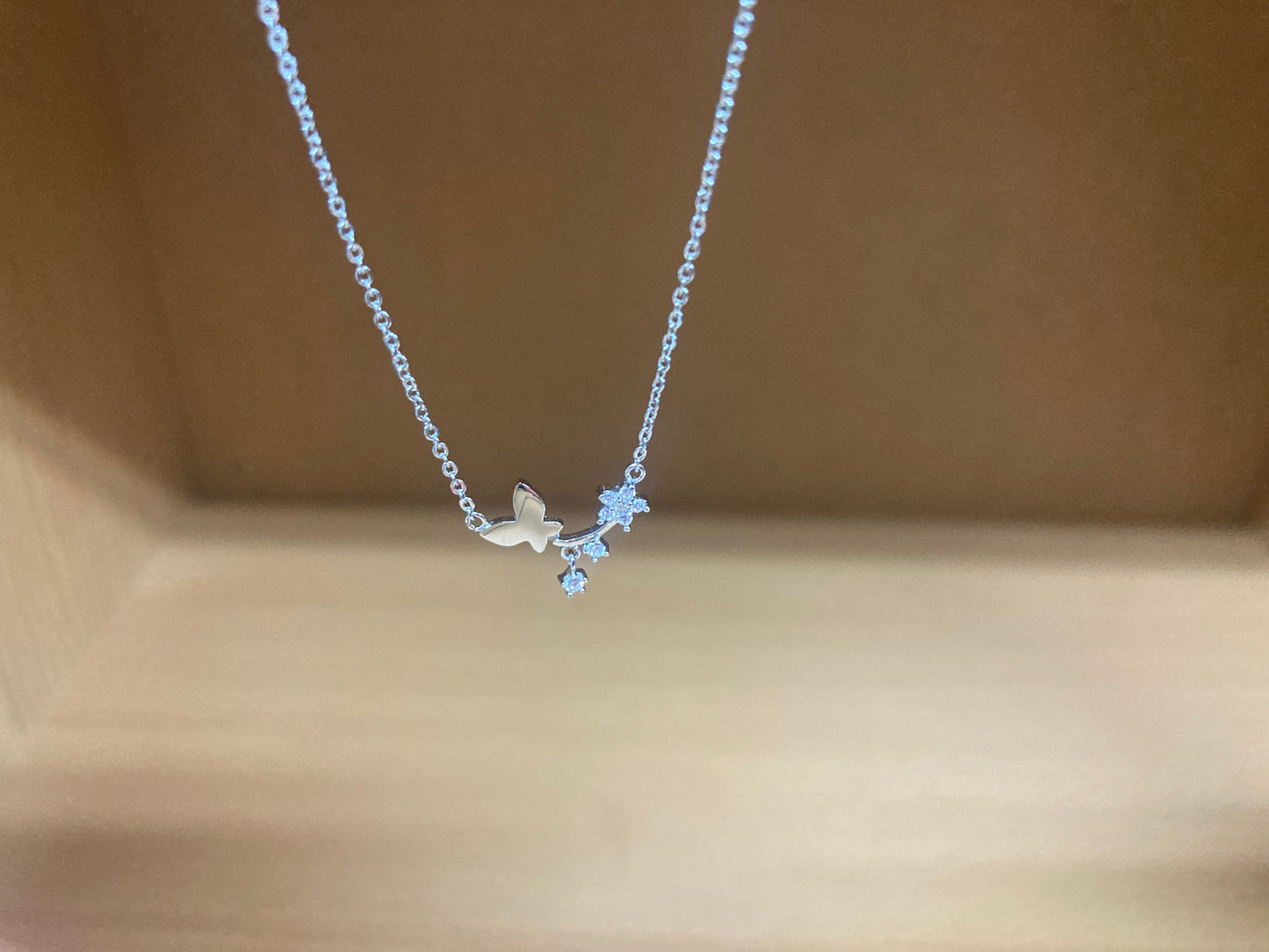 Tiny Treasures Seoul - Butterfly Branch Necklace (Silver) 8