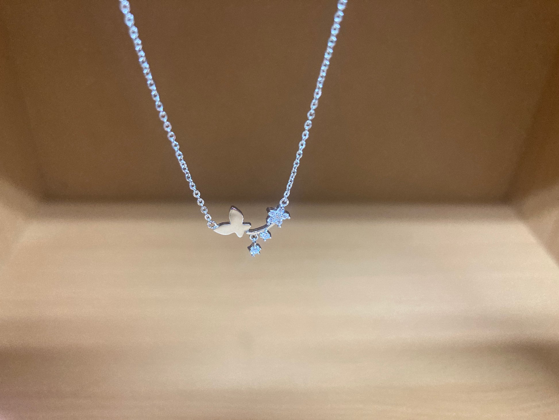 Tiny Treasures Seoul - Butterfly Branch Necklace (Silver) 9