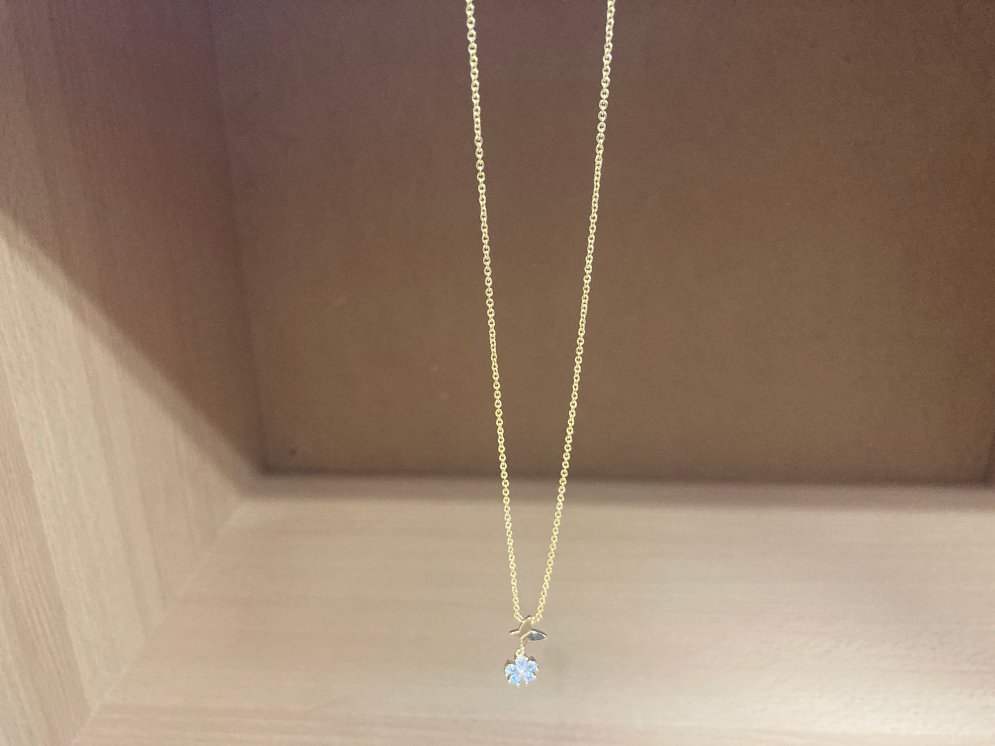 Tiny Treasures Seoul - Butterfly Drop Stone Necklace (Gold) 5