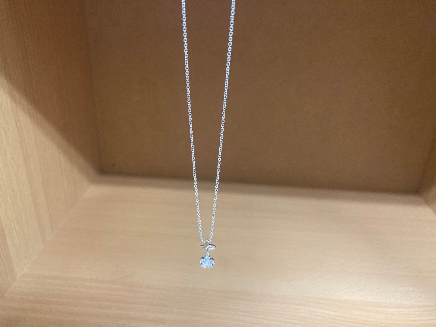 Tiny Treasures Seoul - Butterfly Drop Stone Necklace (Silver) 5
