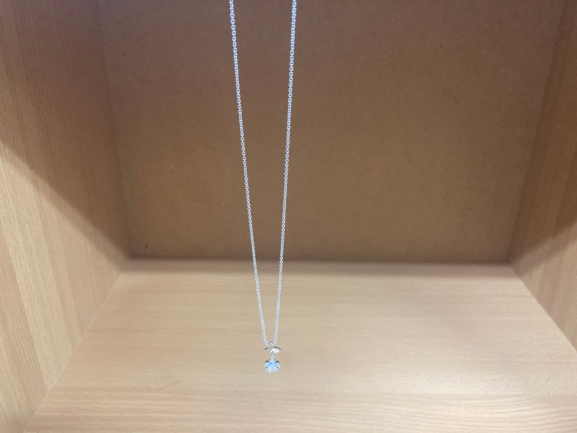 Tiny Treasures Seoul - Butterfly Drop Stone Necklace (Silver) 6