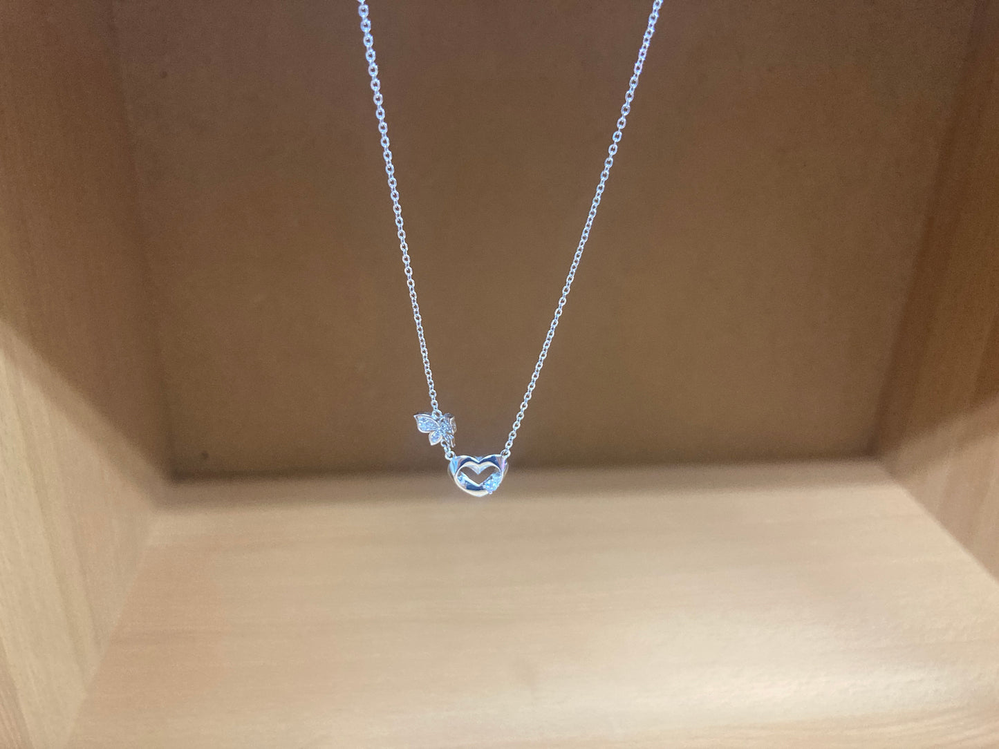 Tiny Treasures Seoul - Butterfly Heart Necklace (Silver) 8