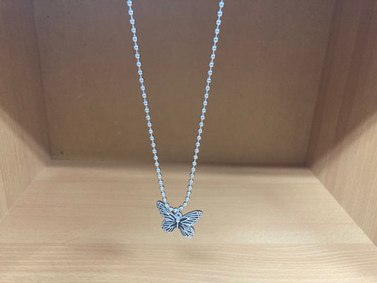 Tiny Treasures Seoul - Butterfly Pendant Ball Chain Necklace (Surgical Steel)