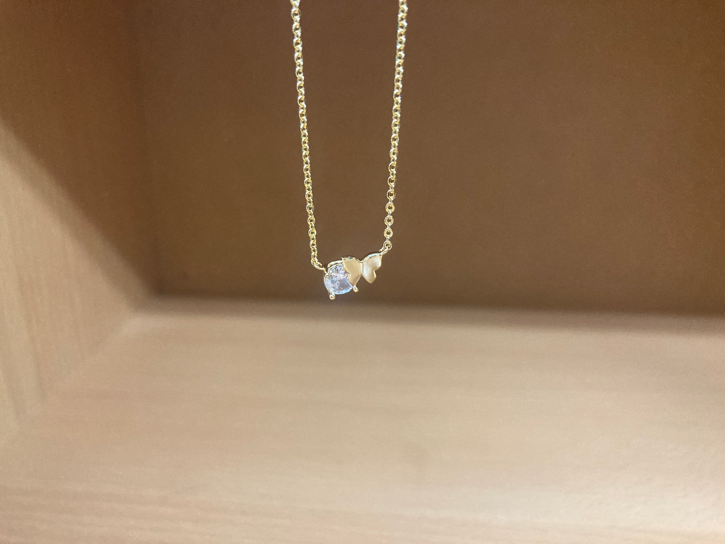 Tiny Treasures Seoul - Butterfly Stone Necklace (Gold) 3