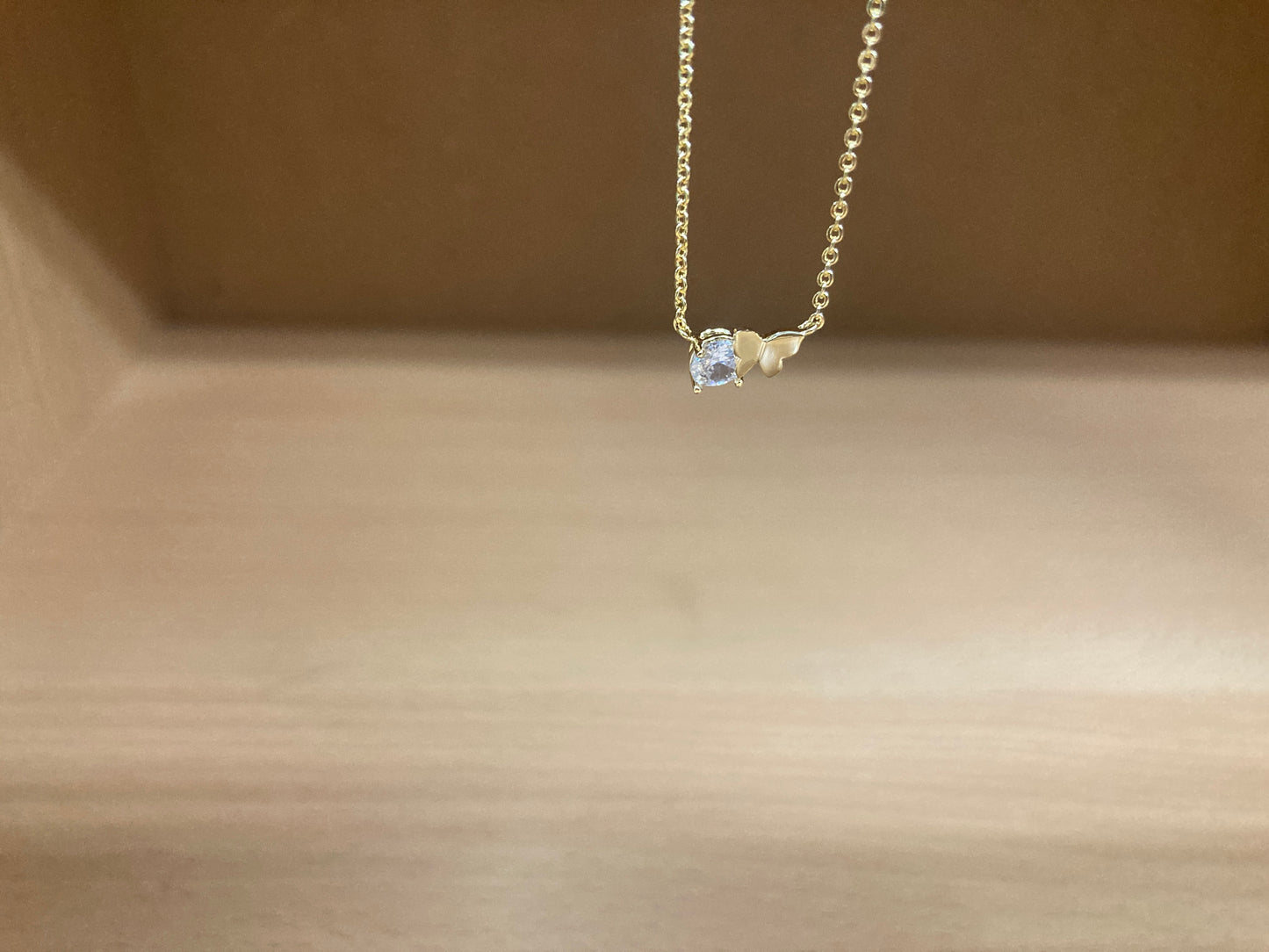 Tiny Treasures Seoul - Butterfly Stone Necklace (Gold) 4