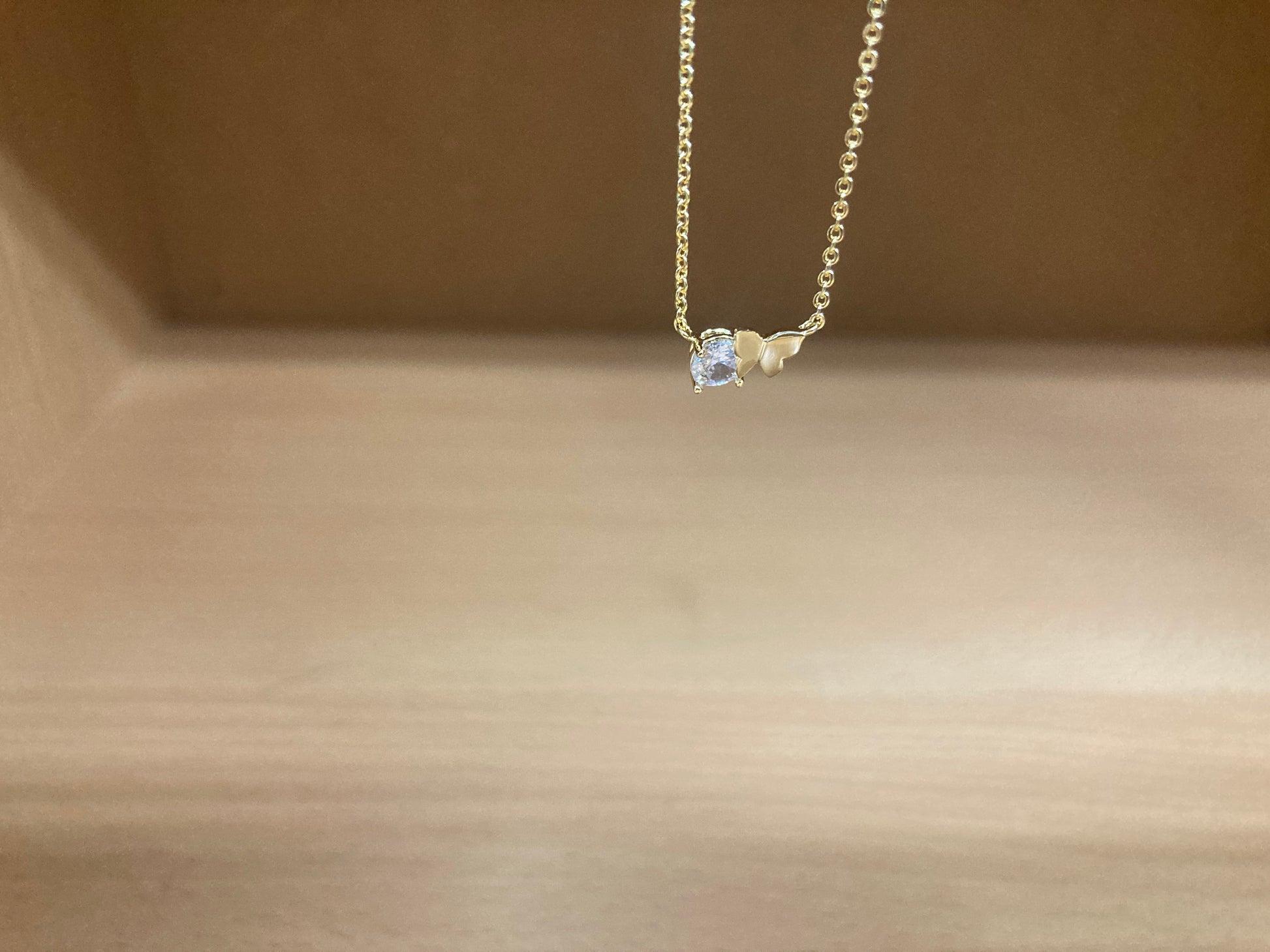 Tiny Treasures Seoul - Butterfly Stone Necklace (Gold) 4
