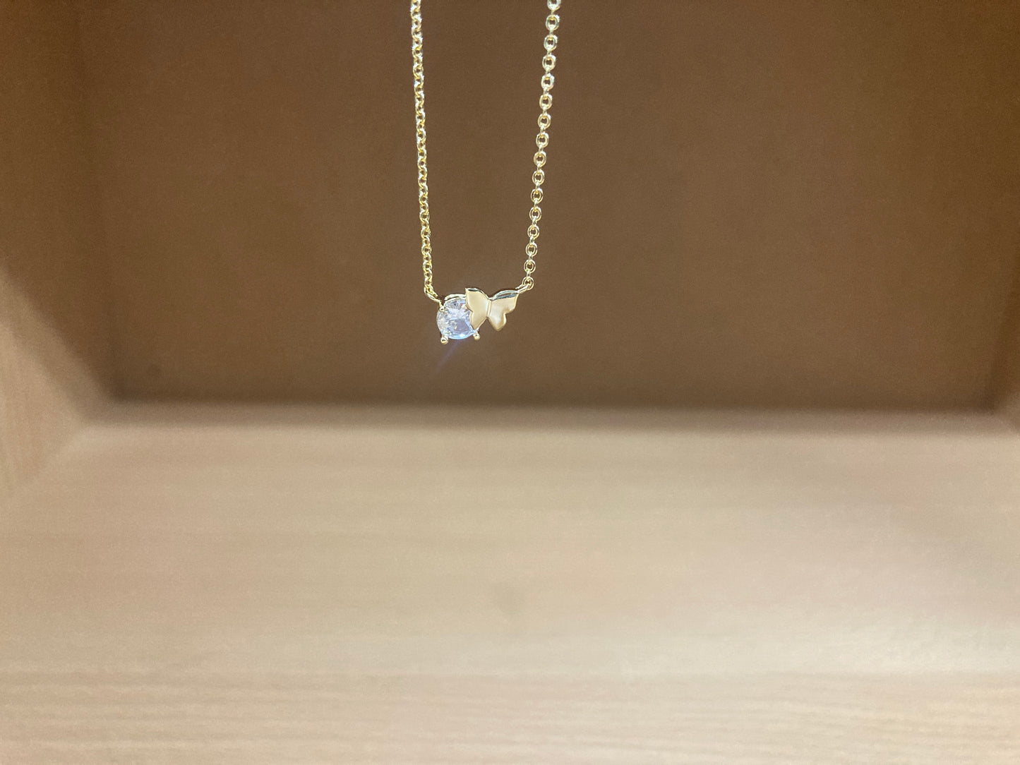 Tiny Treasures Seoul - Butterfly Stone Necklace (Gold) 5