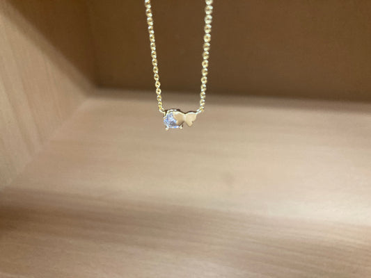 Tiny Treasures Seoul - Butterfly Stone Necklace (Gold) 6