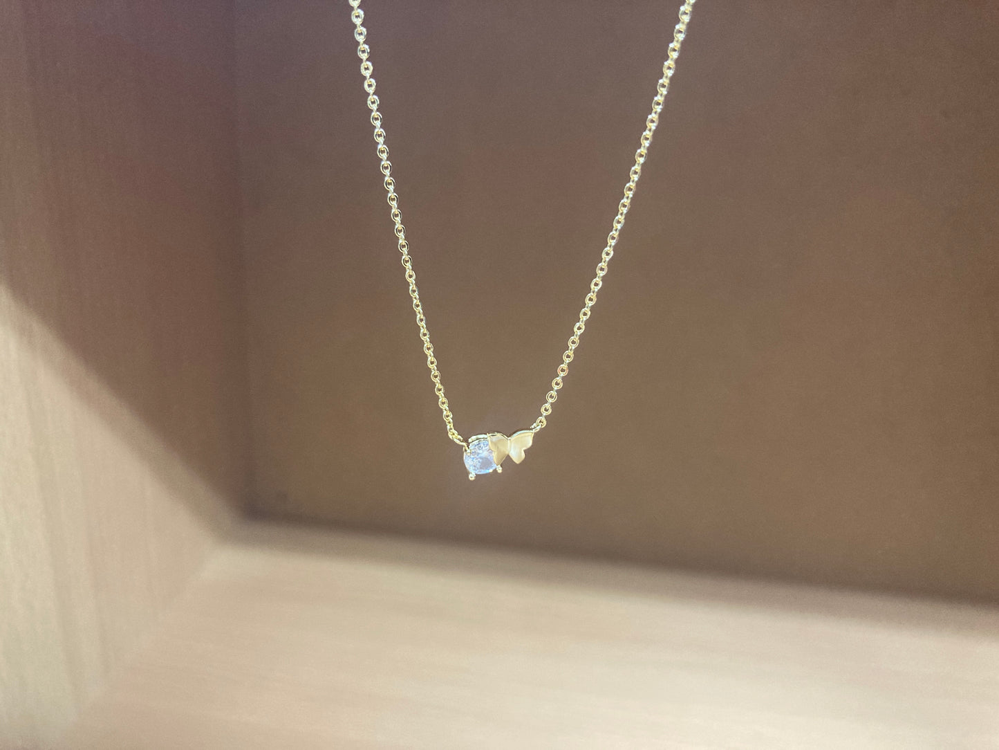 Tiny Treasures Seoul - Butterfly Stone Necklace (Gold) 7