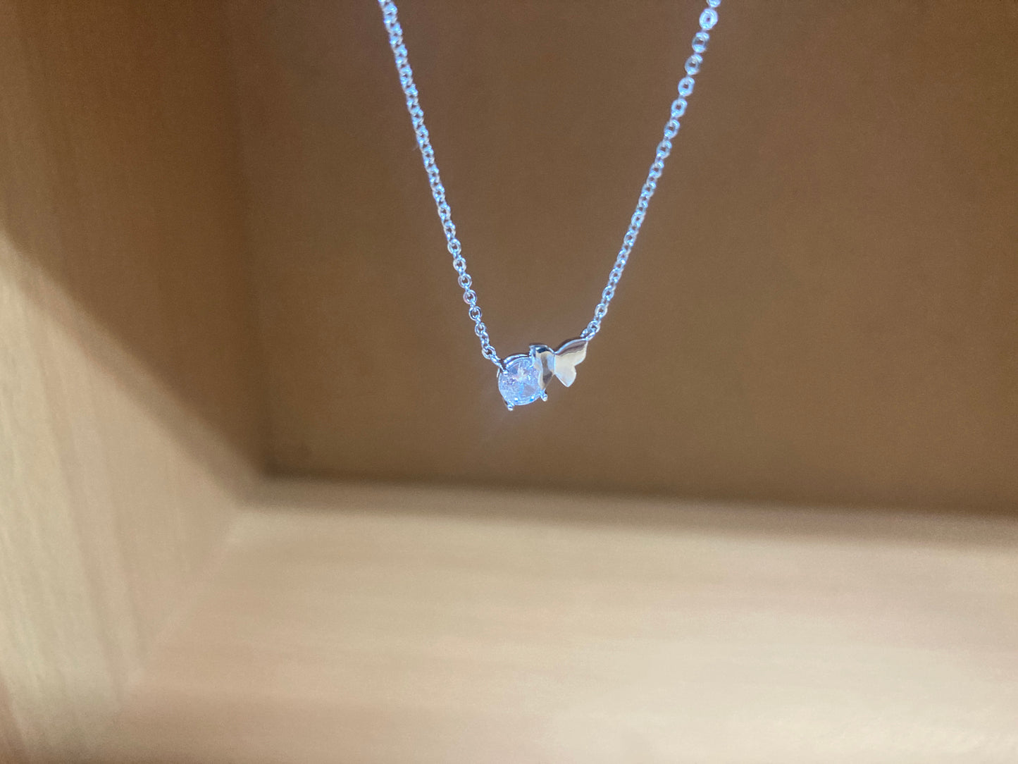 Tiny Treasures Seoul - Butterfly Stone Necklace (Silver) 