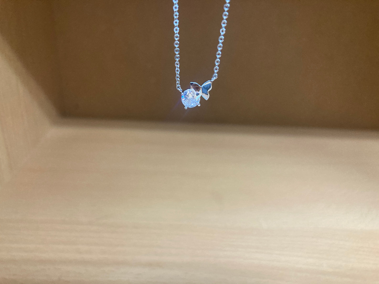 Tiny Treasures Seoul - Butterfly Stone Necklace (Silver) 2