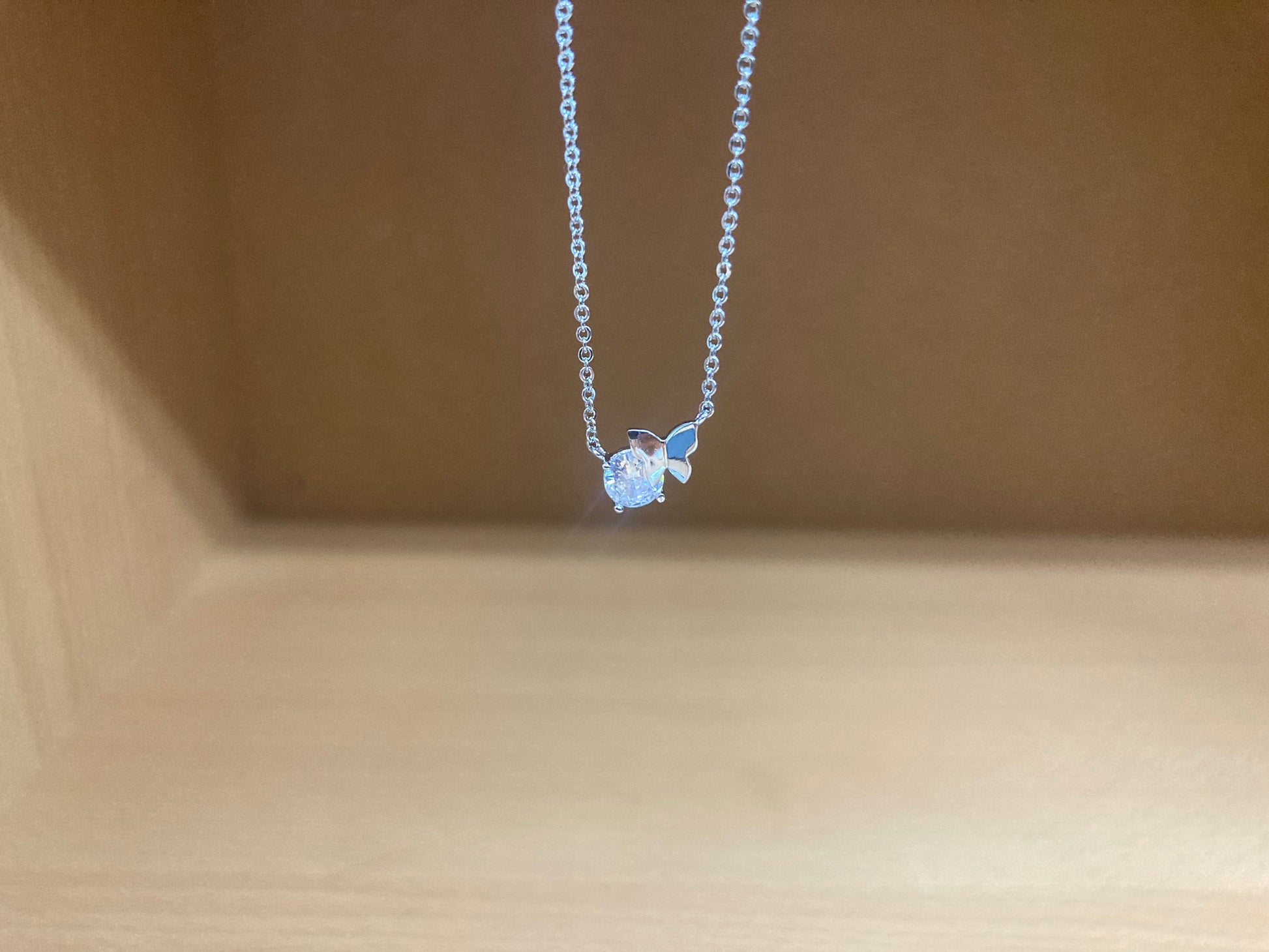 Tiny Treasures Seoul - Butterfly Stone Necklace (Silver) 6