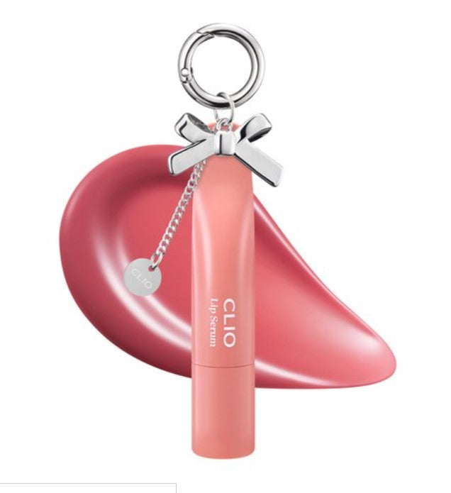 Tiny Treasures Seoul - CLIO Glaze Lip Serum with Ribbon Keyring (001 Soft Fig)