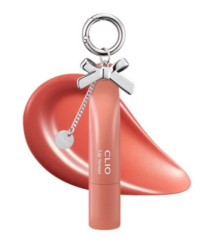 Tiny Treasures Seoul - CLIO Glaze Lip Serum with Ribbon Keyring (003 Peach Squeeze)