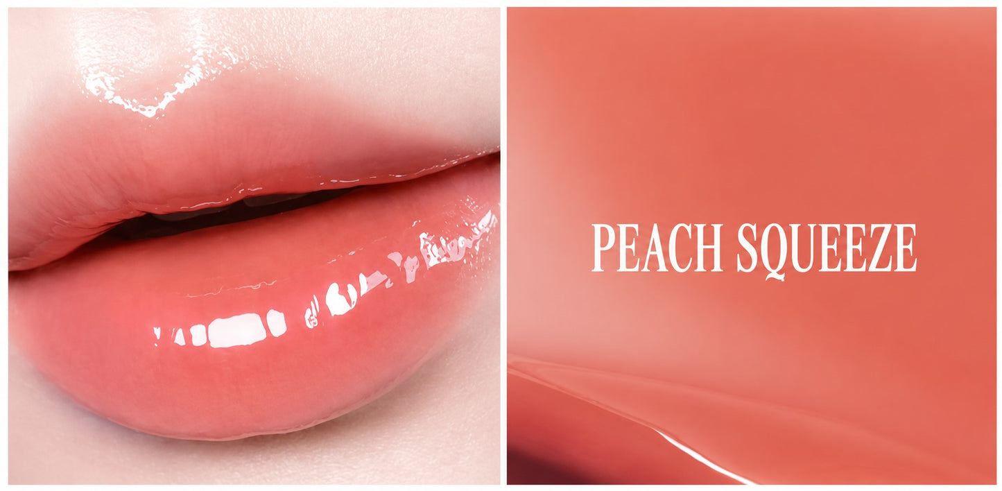 Tiny Treasures Seoul - CLIO Glaze Lip Serum with Ribbon Keyring (003 Peach Squeeze) Color