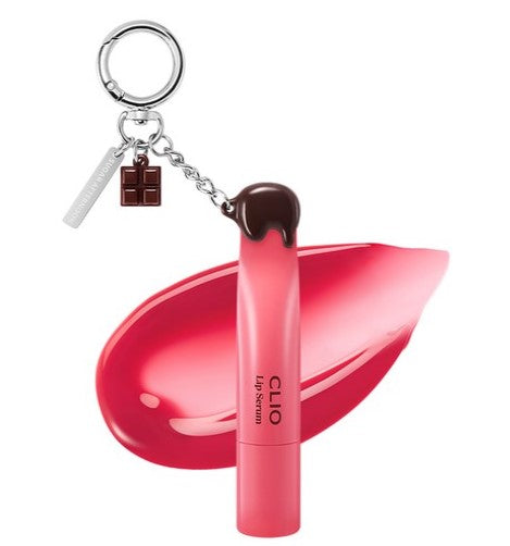 Tiny Treasures Seoul - CLIO Glaze Lip Serum with Ribbon Keyring (005 Cherry Balm)