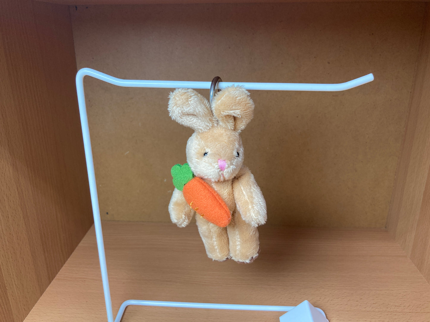 Tiny Treasures Seoul - Carrot Bunny Plush Bag Charm Front View 6