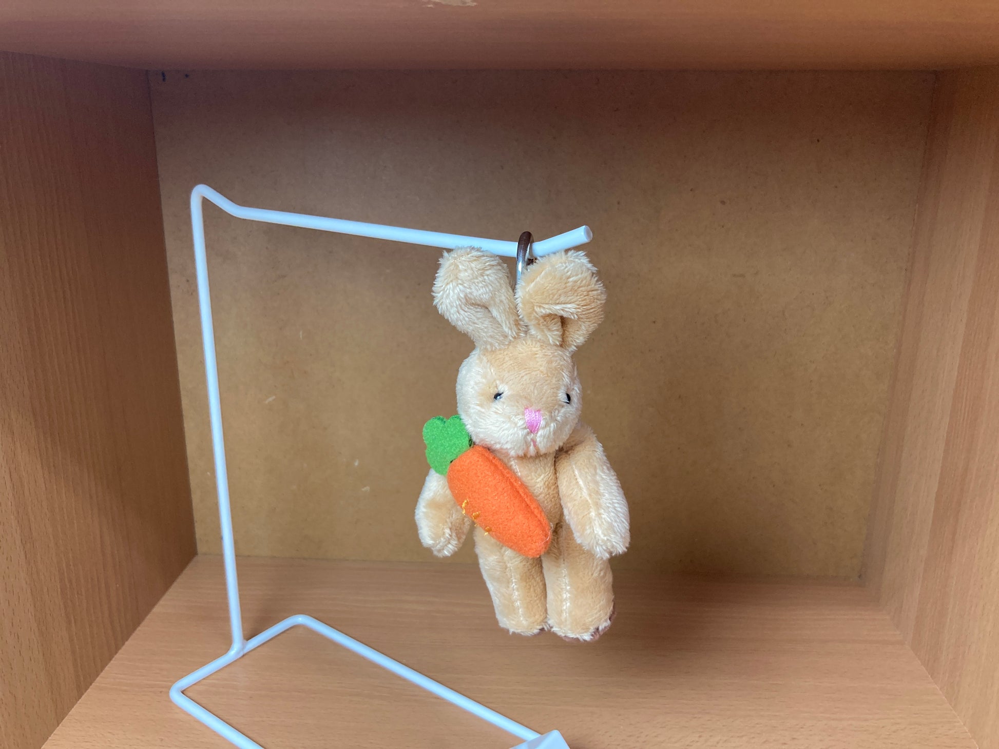 Tiny Treasures Seoul - Carrot Bunny Plush Bag Charm Front View 8
