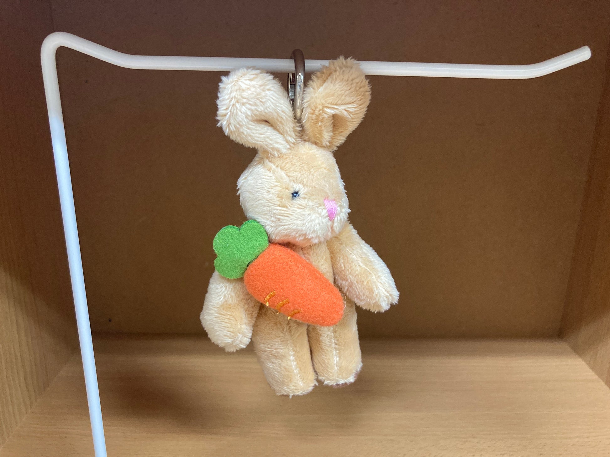 Tiny Treasures Seoul - Carrot Bunny Plush Bag Charm Side View 5