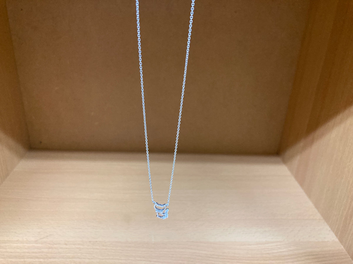 Tiny Treasures Seoul - Cat Bow & Stone Tail Necklace (Silver) 3