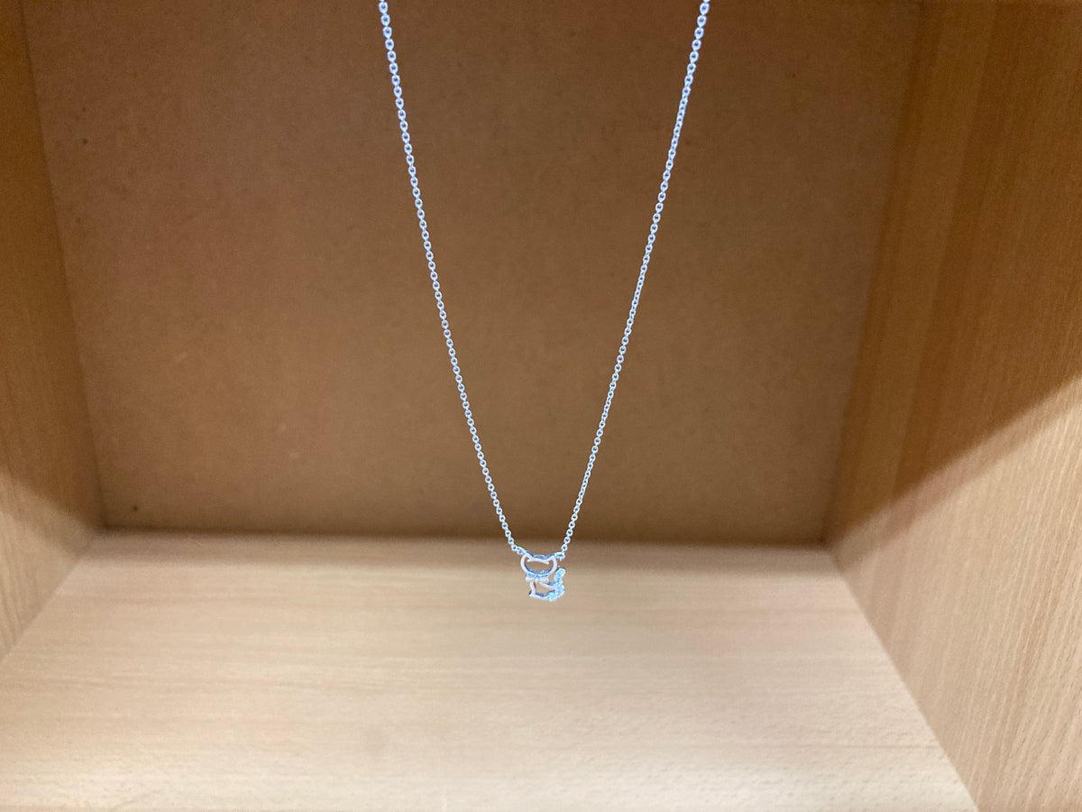 Tiny Treasures Seoul - Cat Bow & Stone Tail Necklace (Silver) 5