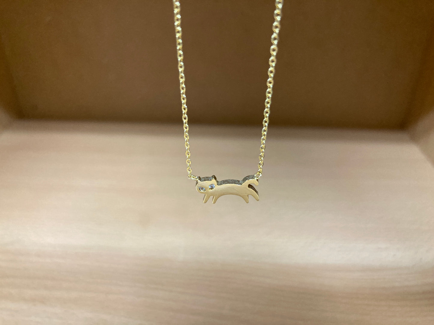 Tiny Treasures Seoul - Cat Stone Eyes Necklace (Gold) 12