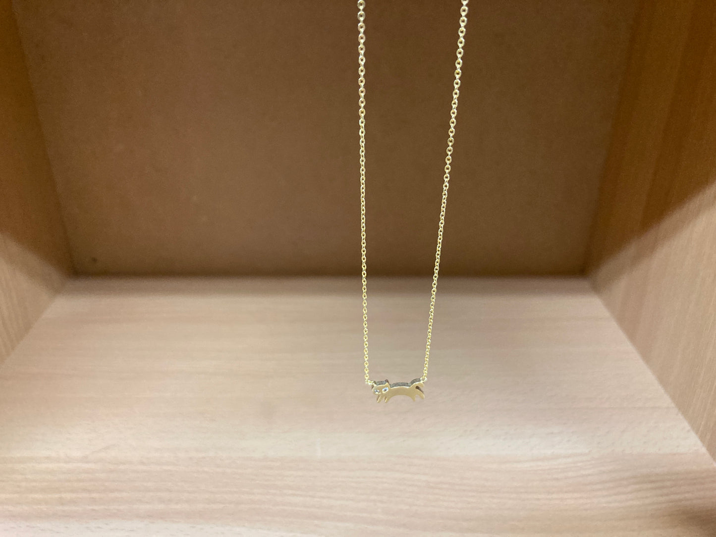 Tiny Treasures Seoul - Cat Stone Eyes Necklace (Gold) 4