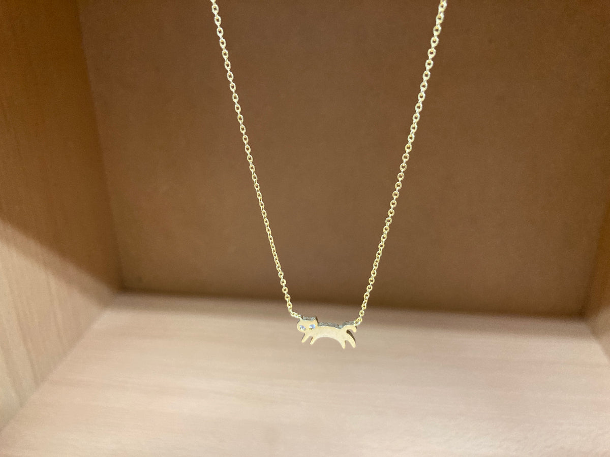 Tiny Treasures Seoul - Cat Stone Eyes Necklace (Gold) 5