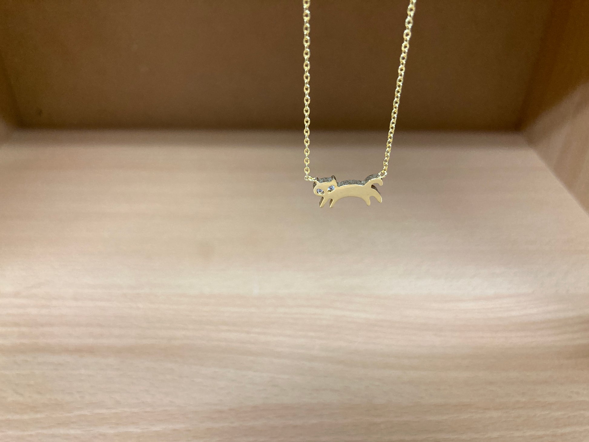 Tiny Treasures Seoul - Cat Stone Eyes Necklace (Gold) 7