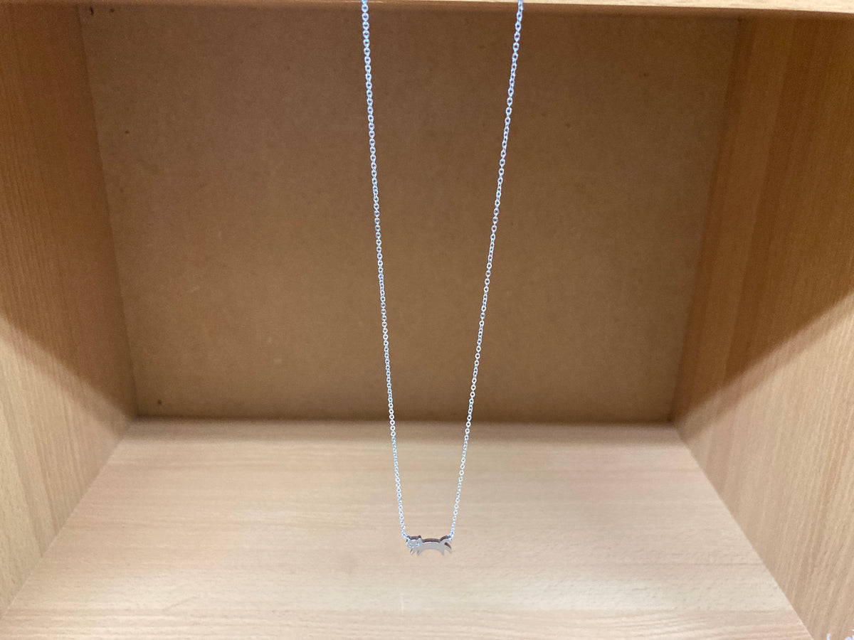 Tiny Treasures Seoul - Cat Stone Eyes Necklace (Silver) 11