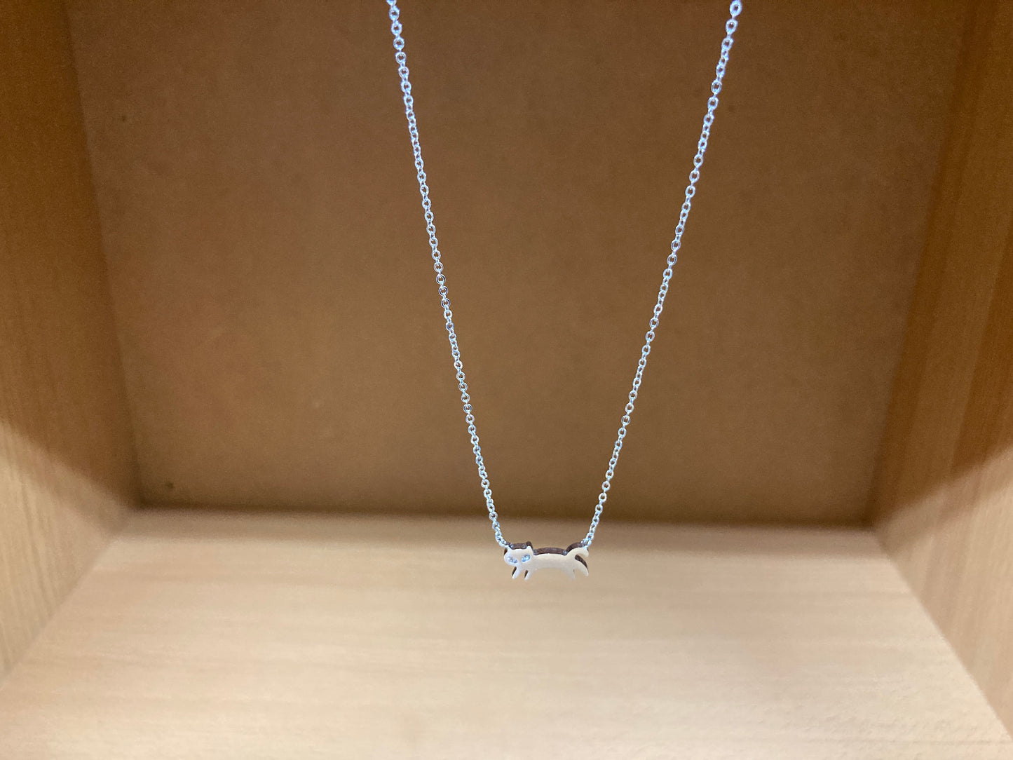 Tiny Treasures Seoul - Cat Stone Eyes Necklace (Silver) 3