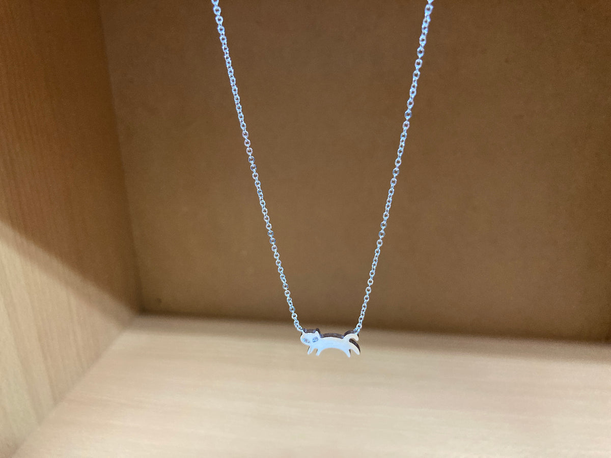 Tiny Treasures Seoul - Cat Stone Eyes Necklace (Silver) 5