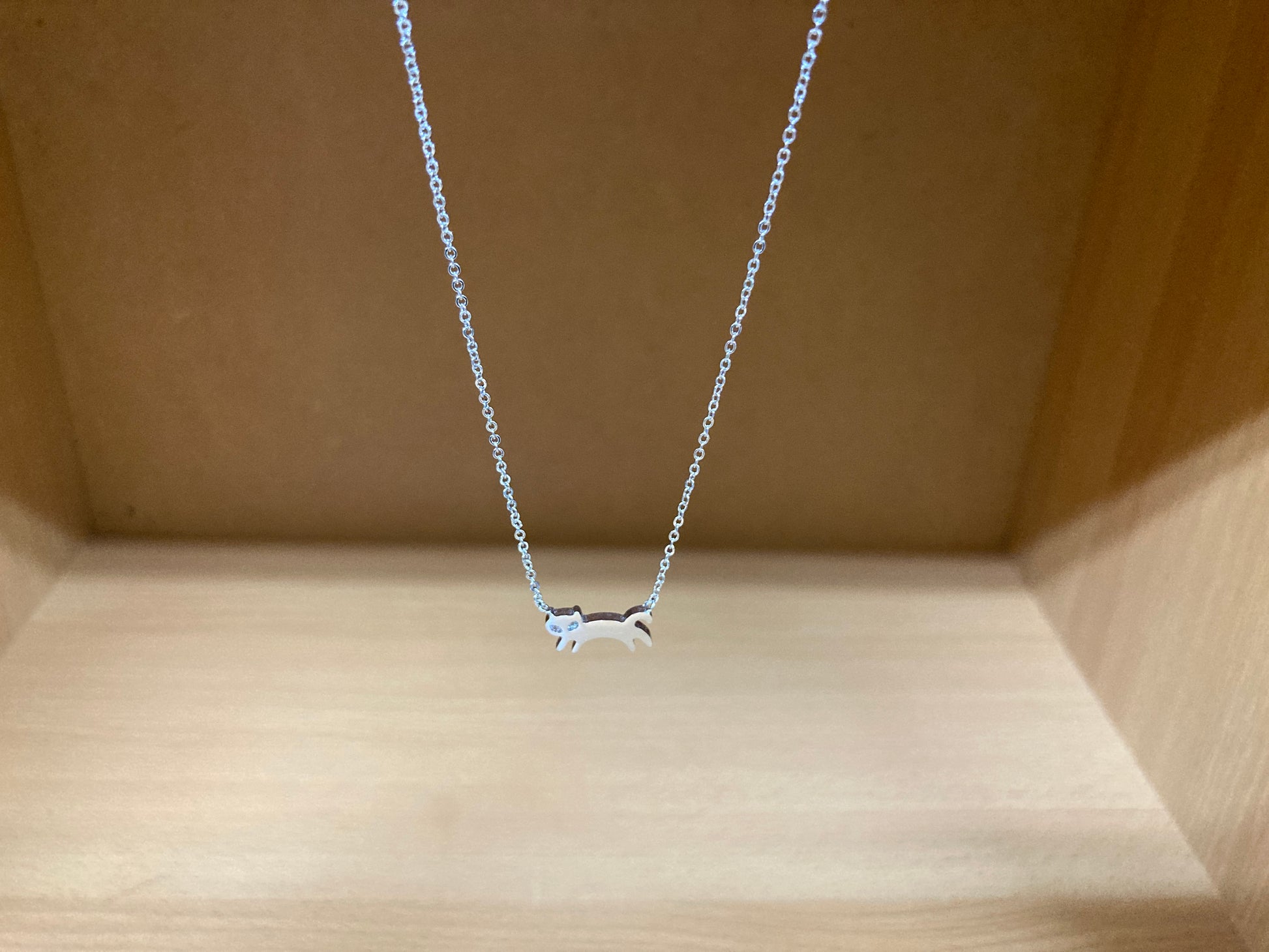 Tiny Treasures Seoul - Cat Stone Eyes Necklace (Silver) 6
