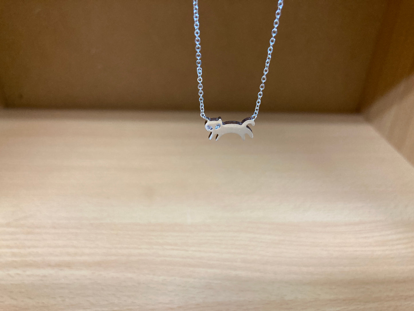 Tiny Treasures Seoul - Cat Stone Eyes Necklace (Silver) 8